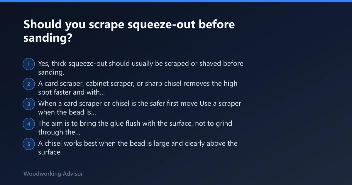 Steps: Should you scrape squeeze-out before sanding?