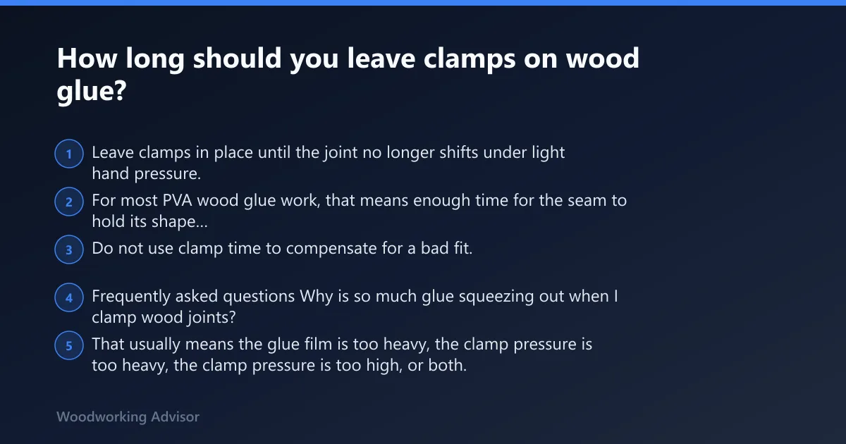Steps: How long should you leave clamps on wood glue?
