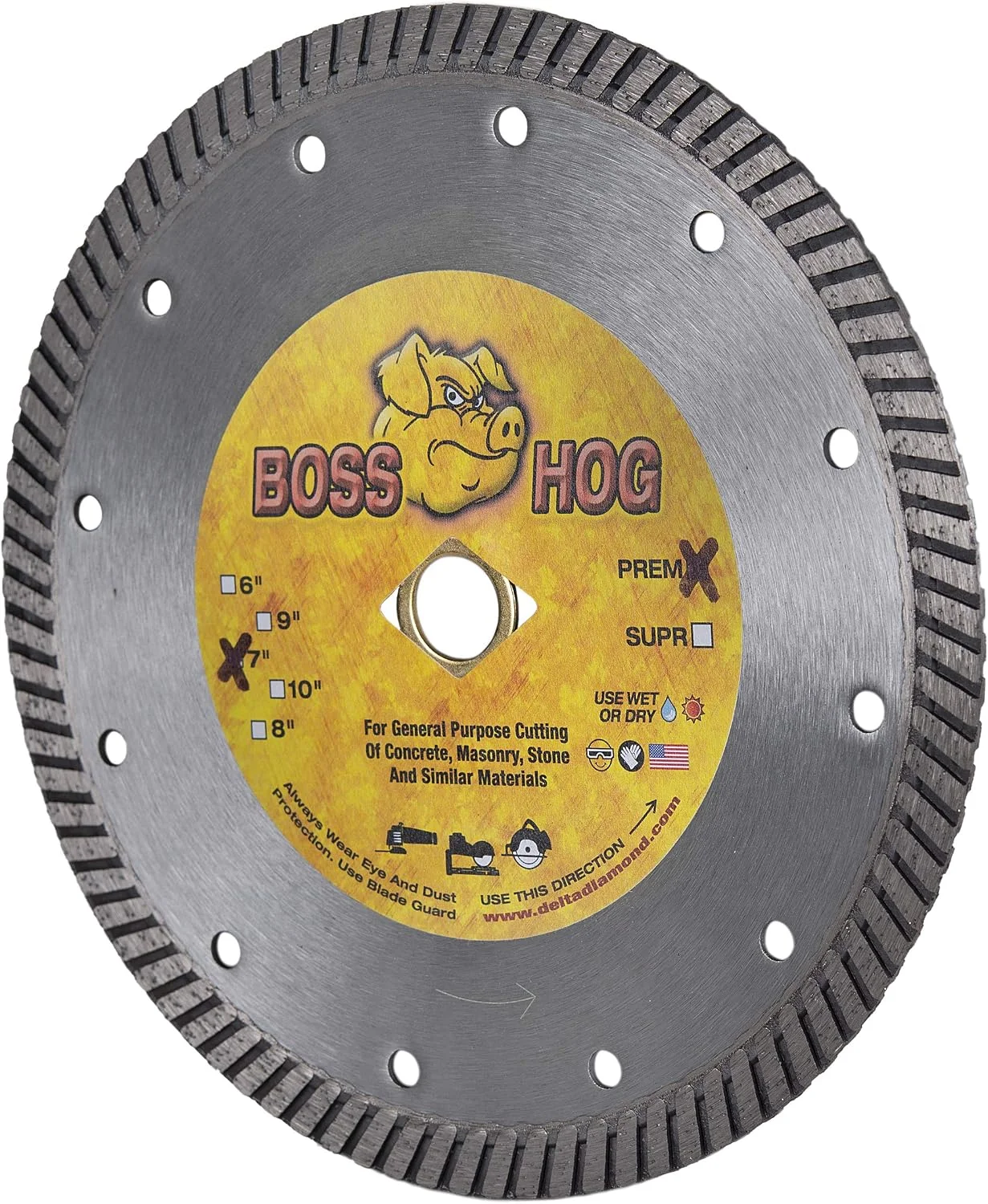 Delta Diamond Boss Hog 7-inch turbo diamond blade