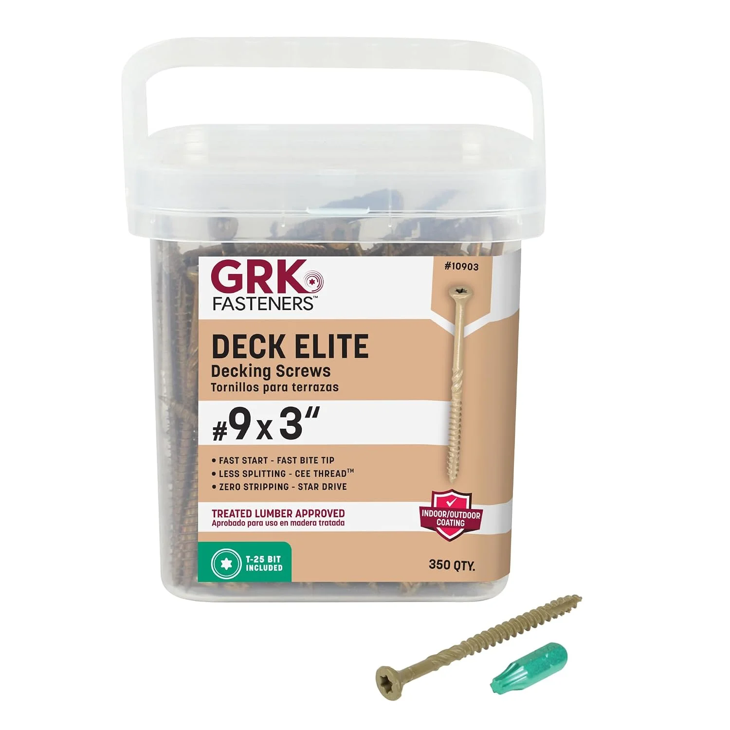 GRK Deck Elite exterior wood screws, 350-count box