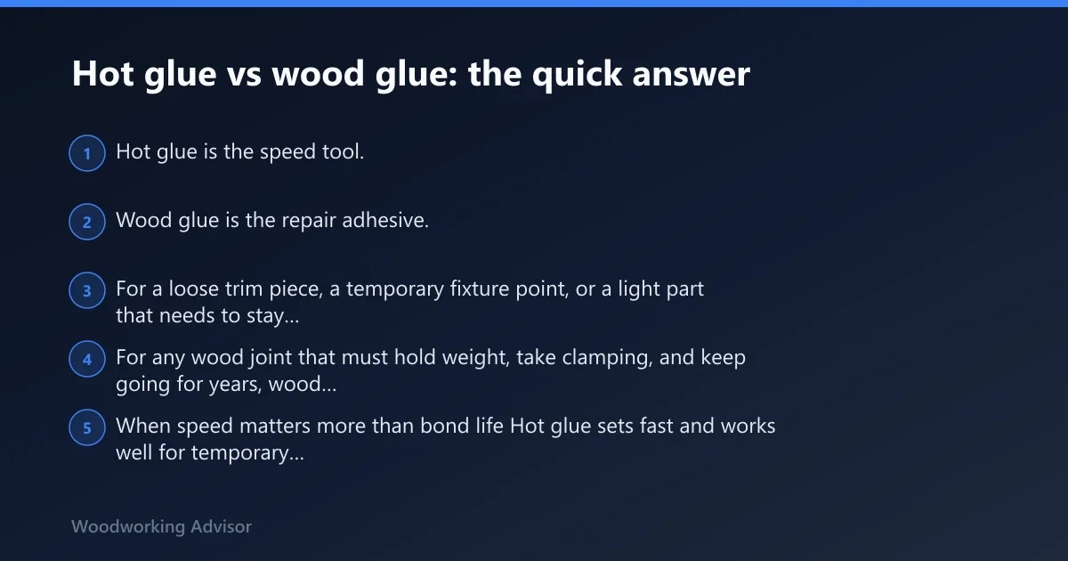 Steps: Hot glue vs wood glue: the quick answer