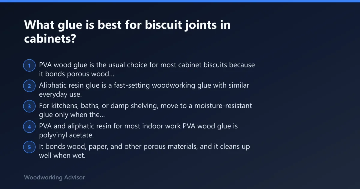 Steps: What glue is best for biscuit joints in cabinets?