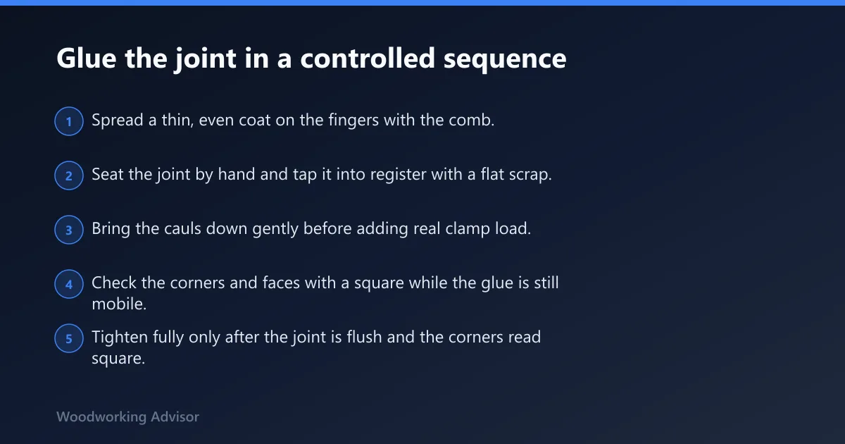 Steps: Glue the joint in a controlled sequence