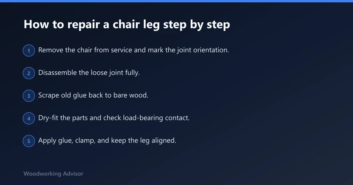 Steps: How to repair a chair leg step by step
