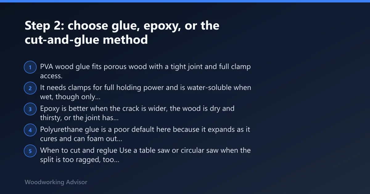 Steps: Step 2: choose glue, epoxy, or the cut-and-glue method