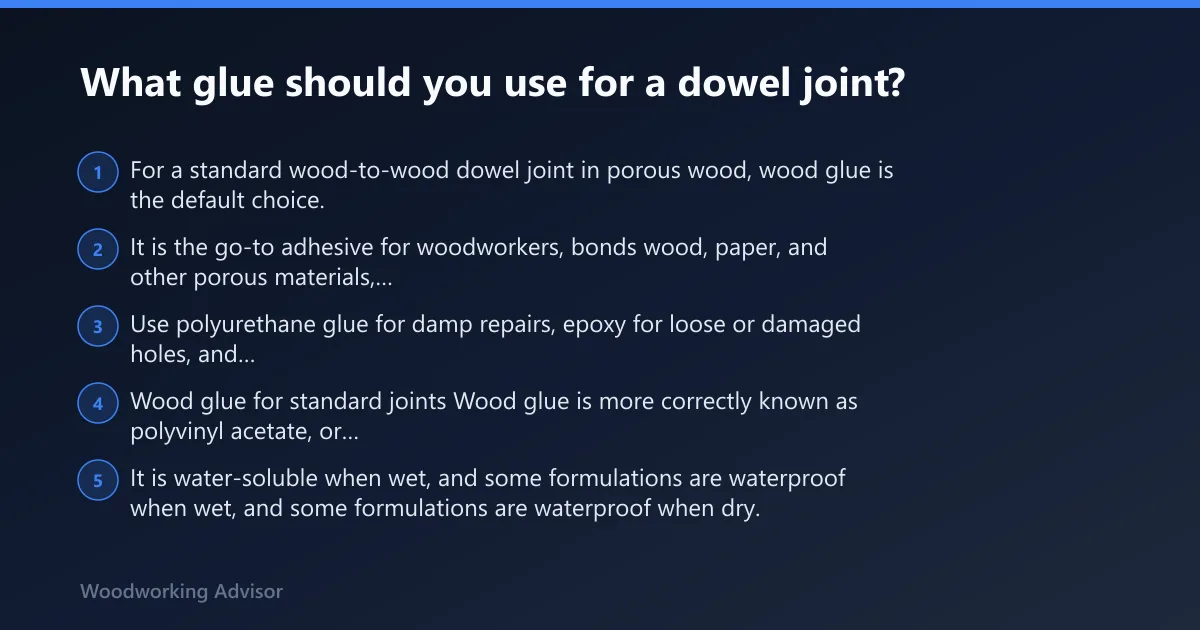 Steps: What glue should you use for a dowel joint?