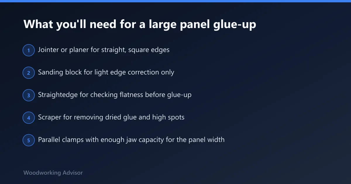 Steps: What you'll need for a large panel glue-up