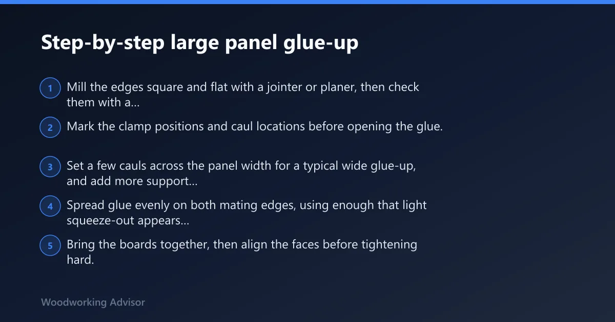 Steps: Step-by-step large panel glue-up