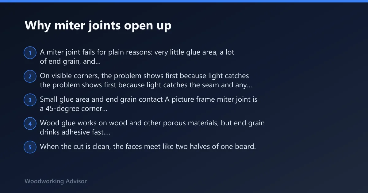 Steps: Why miter joints open up