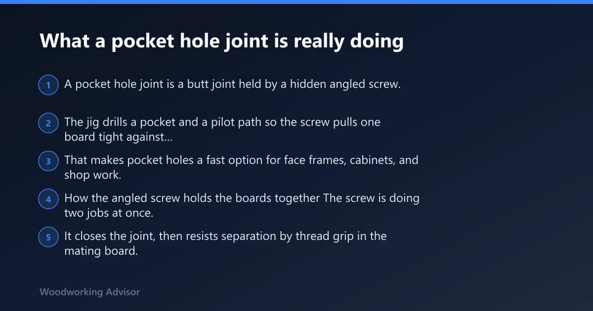 Steps: What a pocket hole joint is really doing