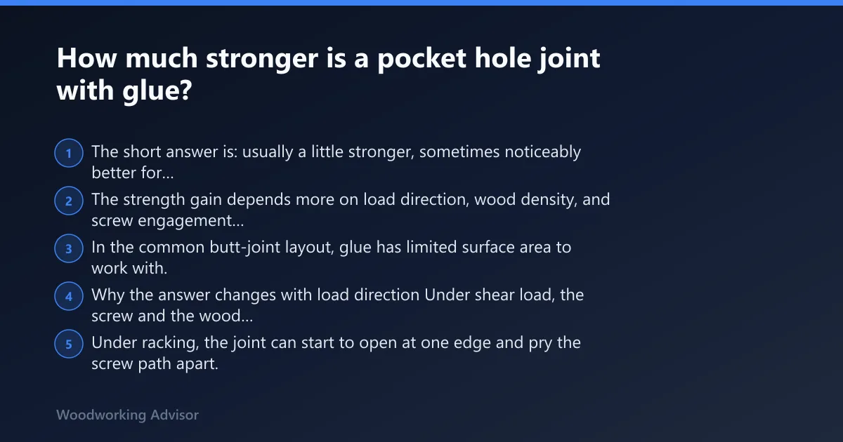 Steps: How much stronger is a pocket hole joint with glue?