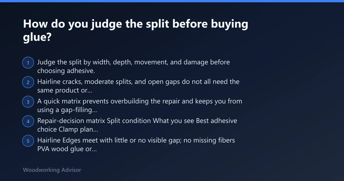 Steps: How do you judge the split before buying glue?