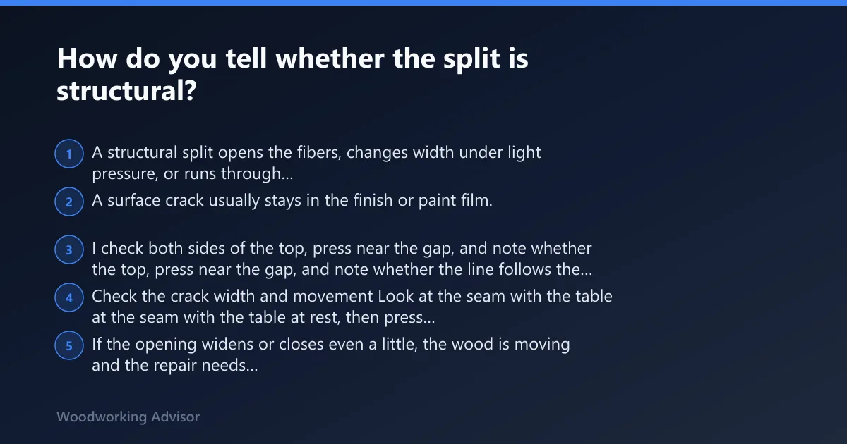 Steps: How do you tell whether the split is structural?