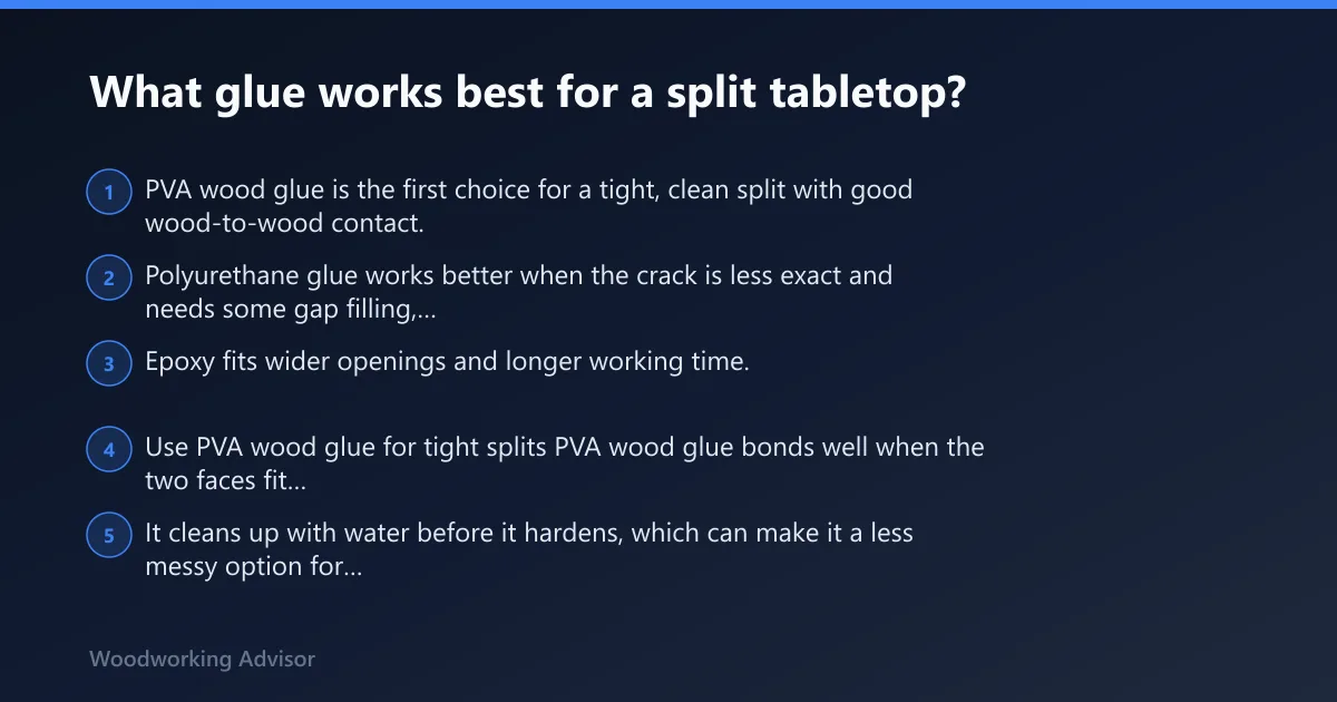 Steps: What glue works best for a split tabletop?