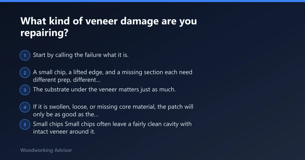 Steps: What kind of veneer damage are you repairing?