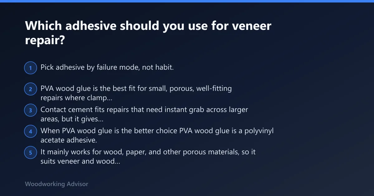 Steps: Which adhesive should you use for veneer repair?