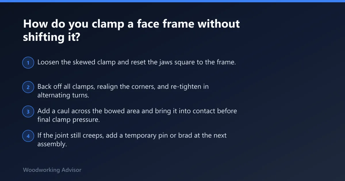 Steps: How do you clamp a face frame without shifting it?