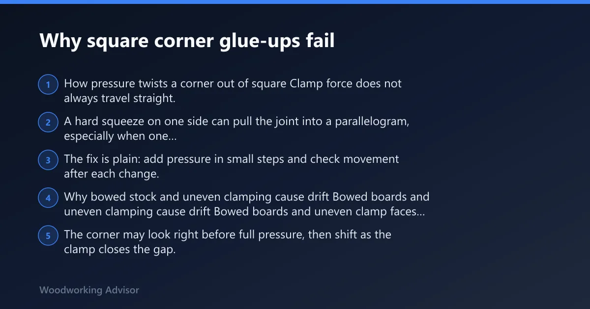 Steps: Why square corner glue-ups fail