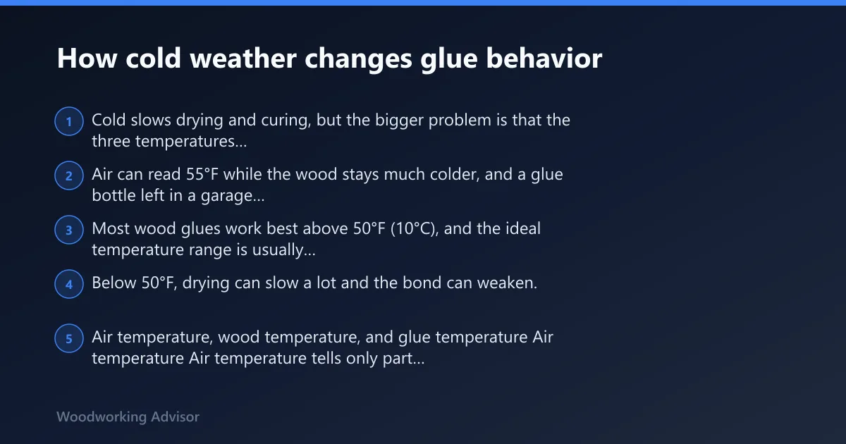 Steps: How cold weather changes glue behavior