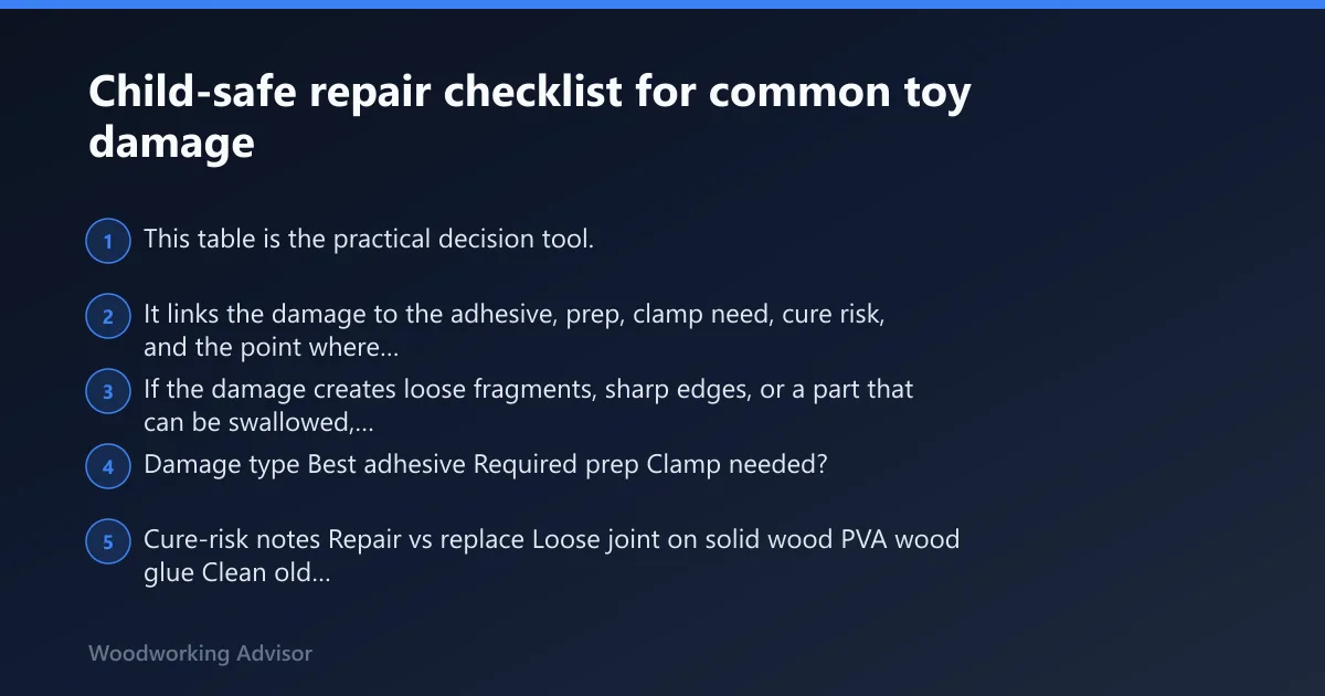 Steps: Child-safe repair checklist for common toy damage