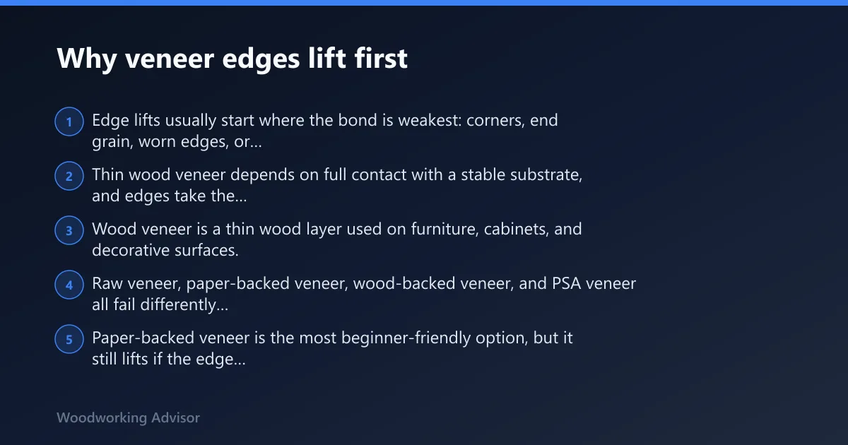 Steps: Why veneer edges lift first