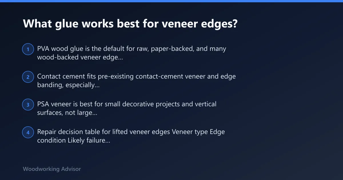 Steps: What glue works best for veneer edges?