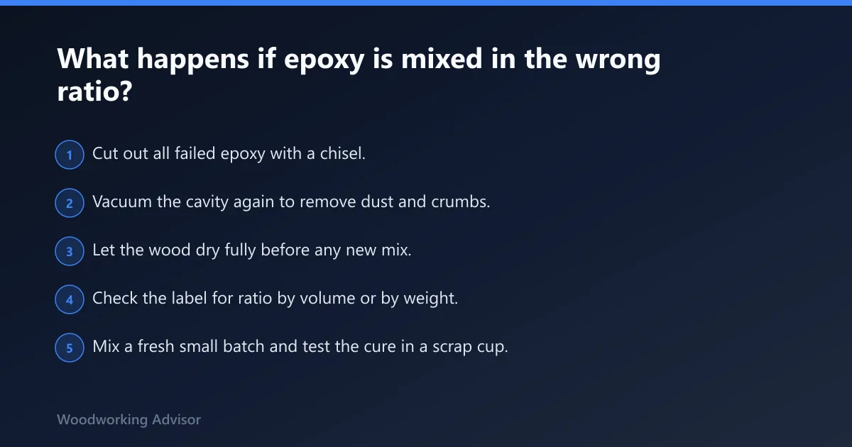 Steps: What happens if epoxy is mixed in the wrong ratio?
