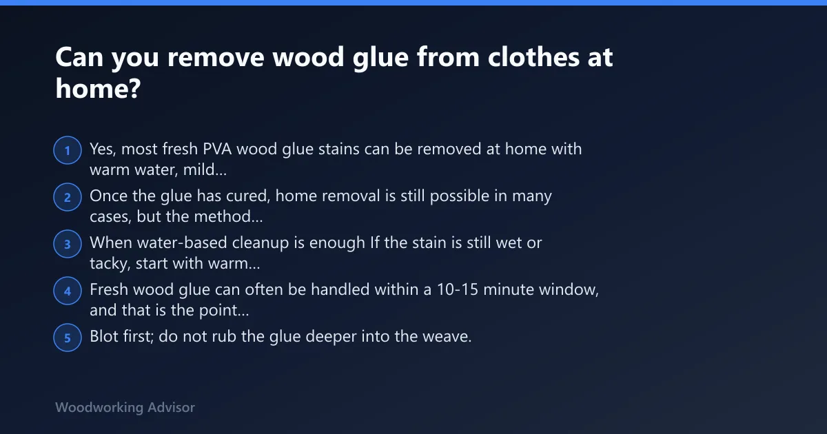 Steps: Can you remove wood glue from clothes at home?