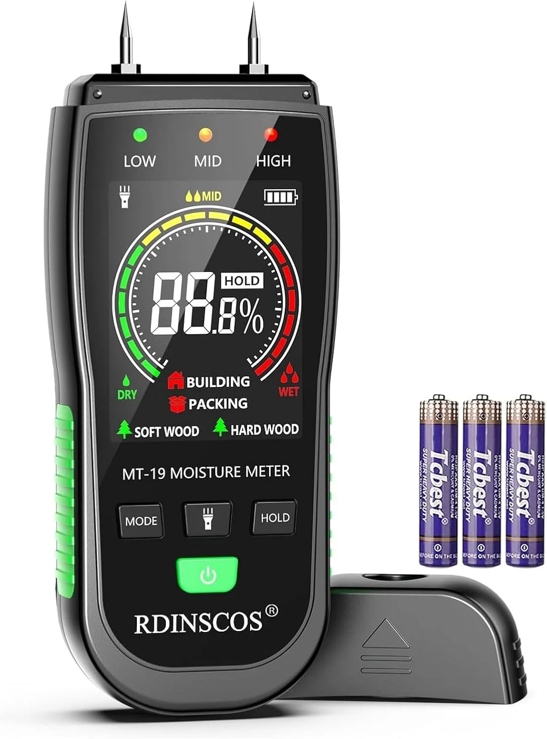 RDINSCOS pin-type digital wood moisture meter