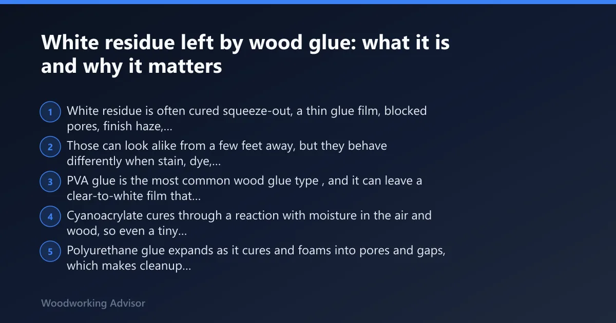 Steps: White residue left by wood glue: what it is and why it matters