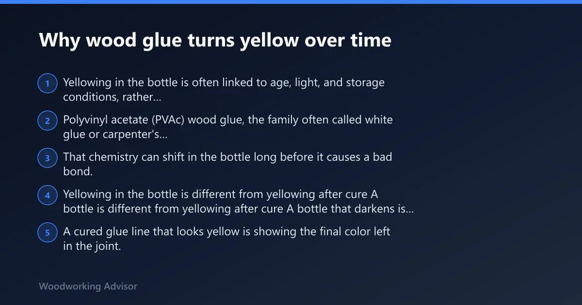 Steps: Why wood glue turns yellow over time