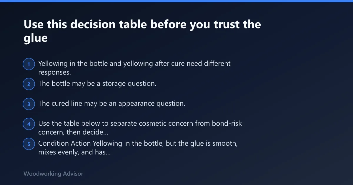 Steps: Use this decision table before you trust the glue