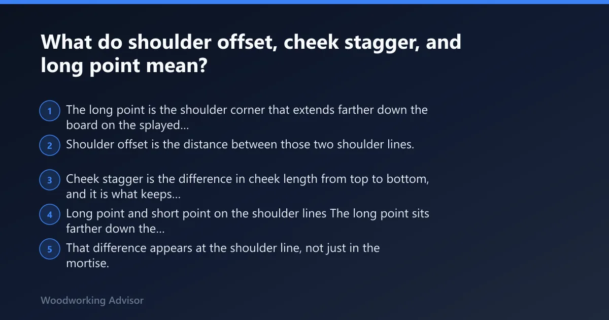 Steps: What do shoulder offset, cheek stagger, and long point mean?
