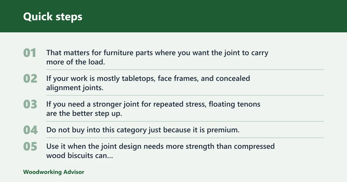 Quick steps: Festool Domino joiner: when to step up