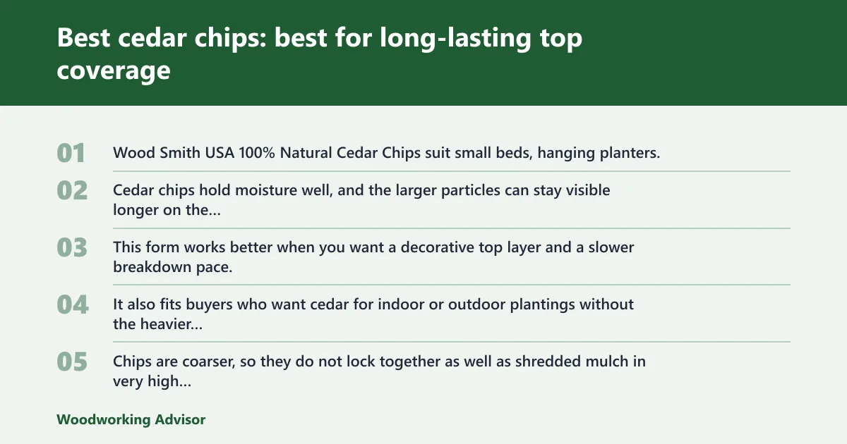 Steps: Best cedar chips: best for long-lasting top coverage