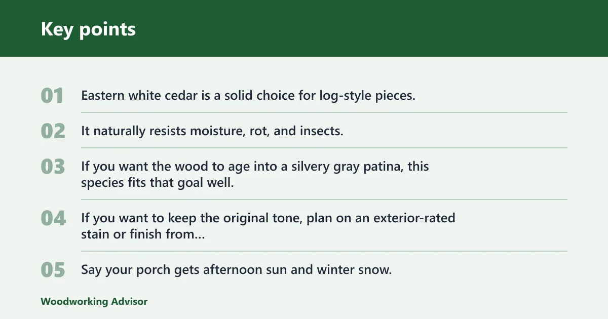 Key points: Eastern White Cedar decision matrix