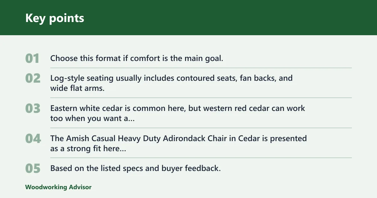 Key points: Which cedar furniture type fits your space?
