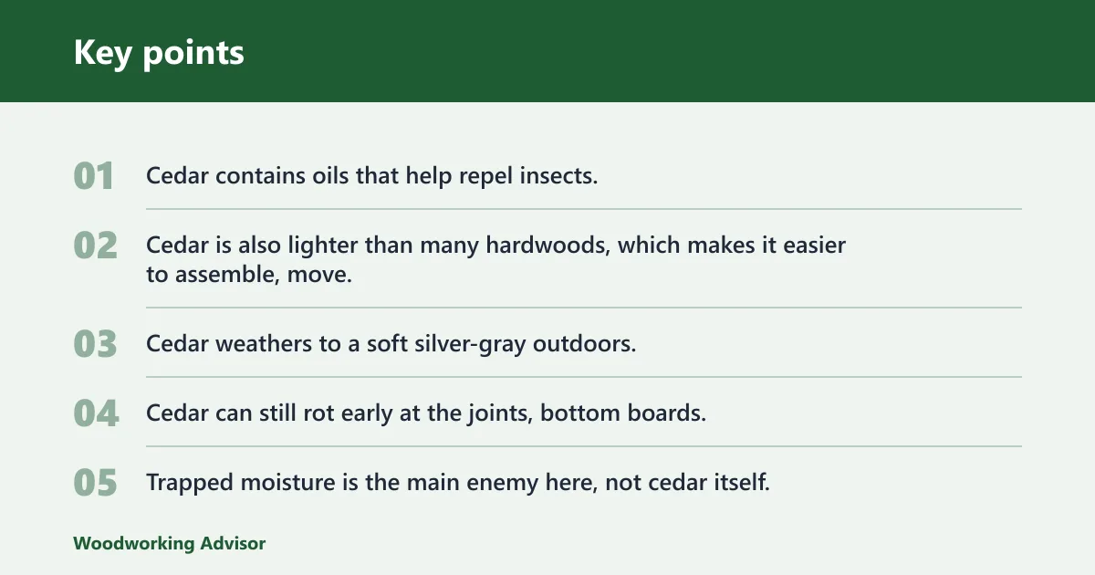Key points: Is cedar good for planter boxes?