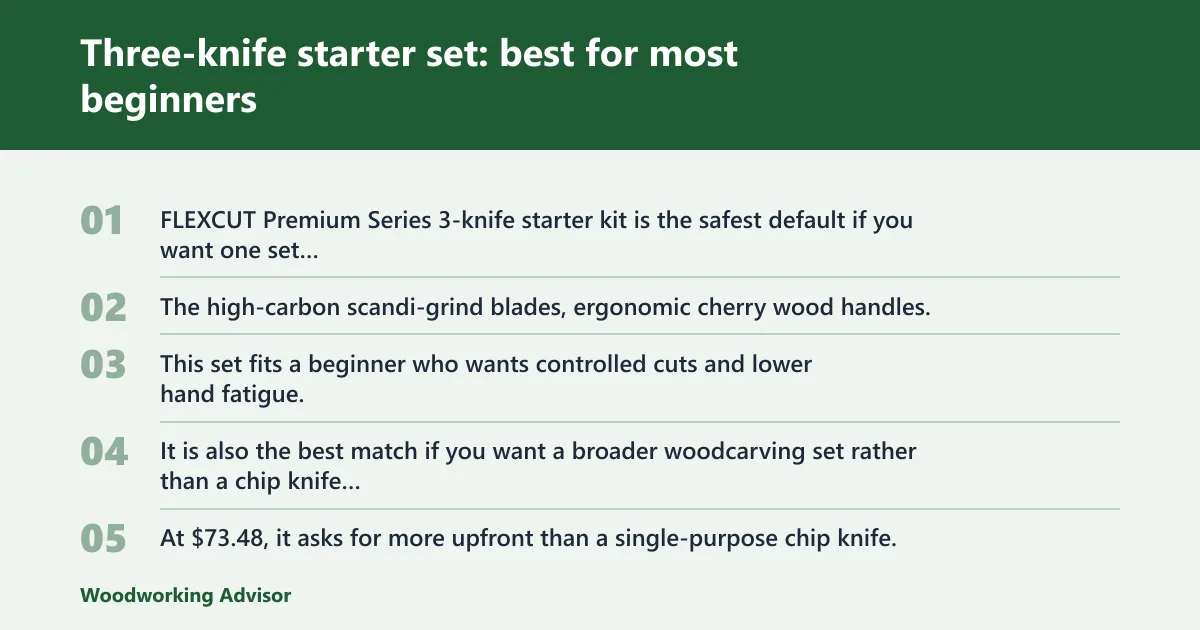 Steps: Three-knife starter set: best for most beginners