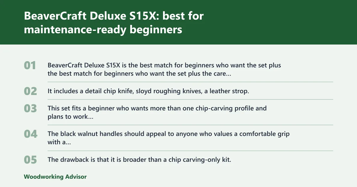 Steps: BeaverCraft Deluxe S15X: best for maintenance-ready beginners