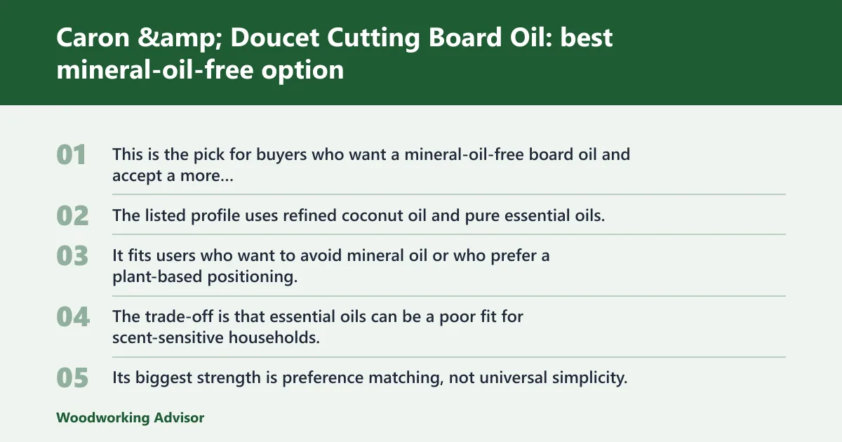 Steps: Caron & Doucet Cutting Board Oil: best mineral-oil-free option