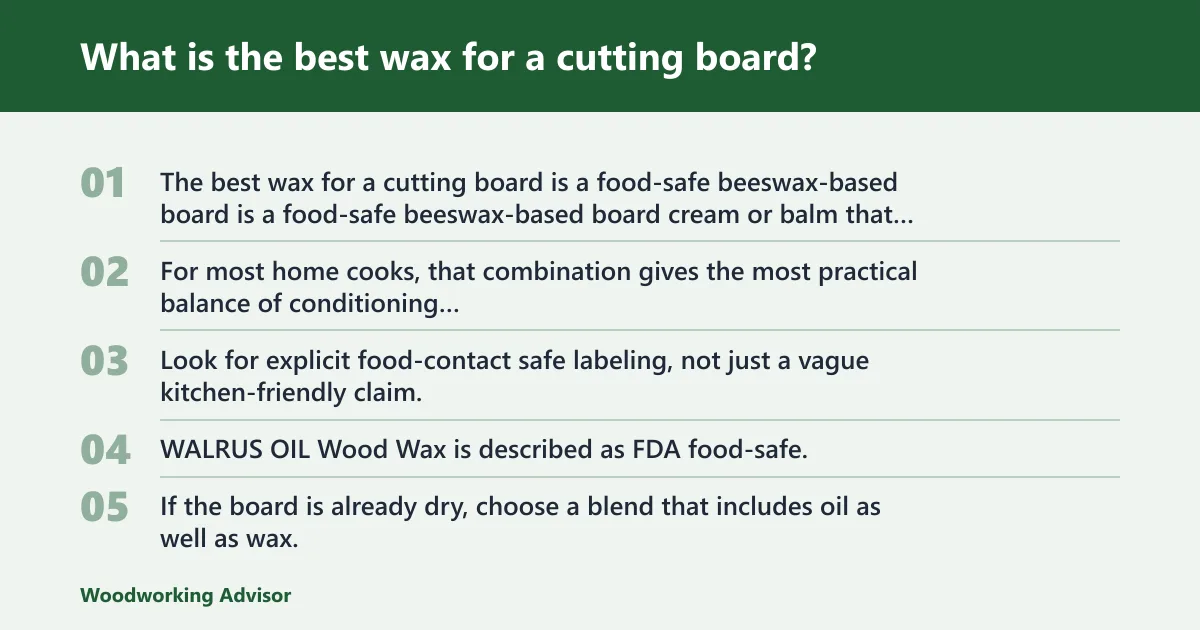 Steps: What is the best wax for a cutting board?