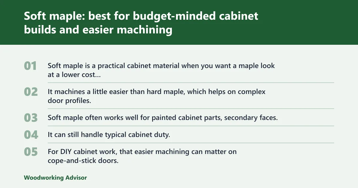 Steps: Soft maple: best for budget-minded cabinet builds and easier machining