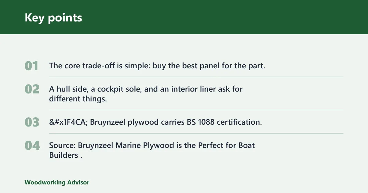 Key points: Best marine plywood brand for boat building: top pick and why