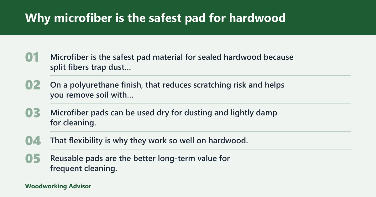 Steps: Why microfiber is the safest pad for hardwood