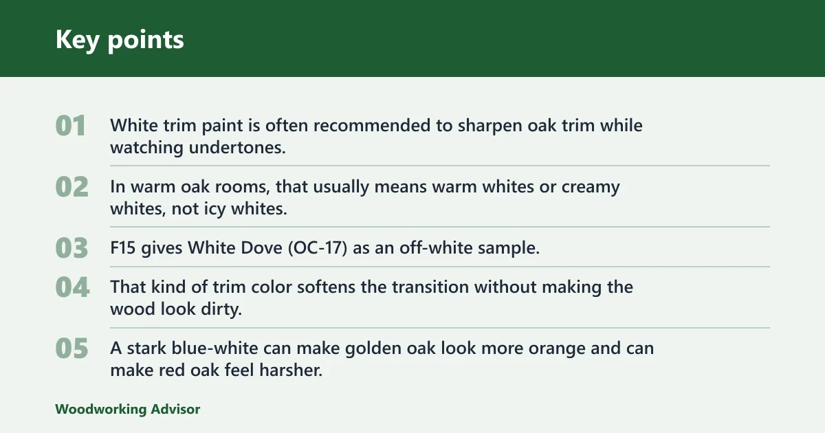 Key points: What trim colors work best with oak floors?