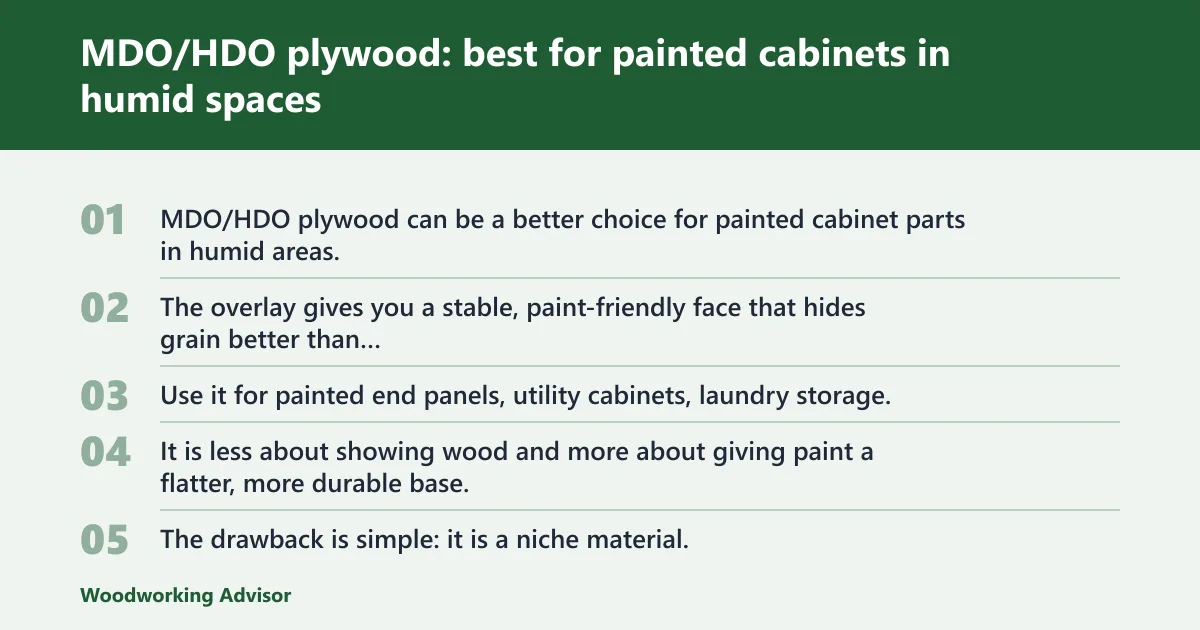 Steps: MDO/HDO plywood: best for painted cabinets in humid spaces