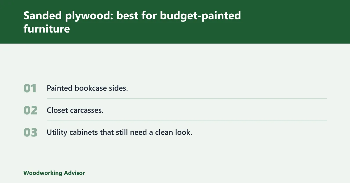 Steps: Sanded plywood: best for budget-painted furniture