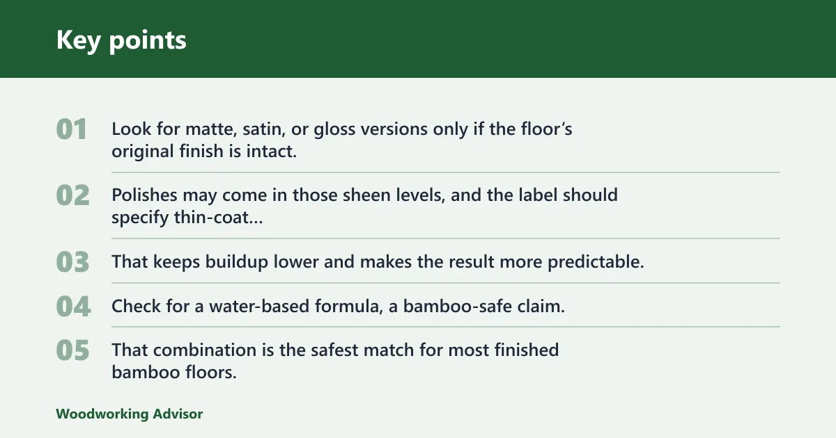 Key points: Best bamboo floor polish for intact finishes