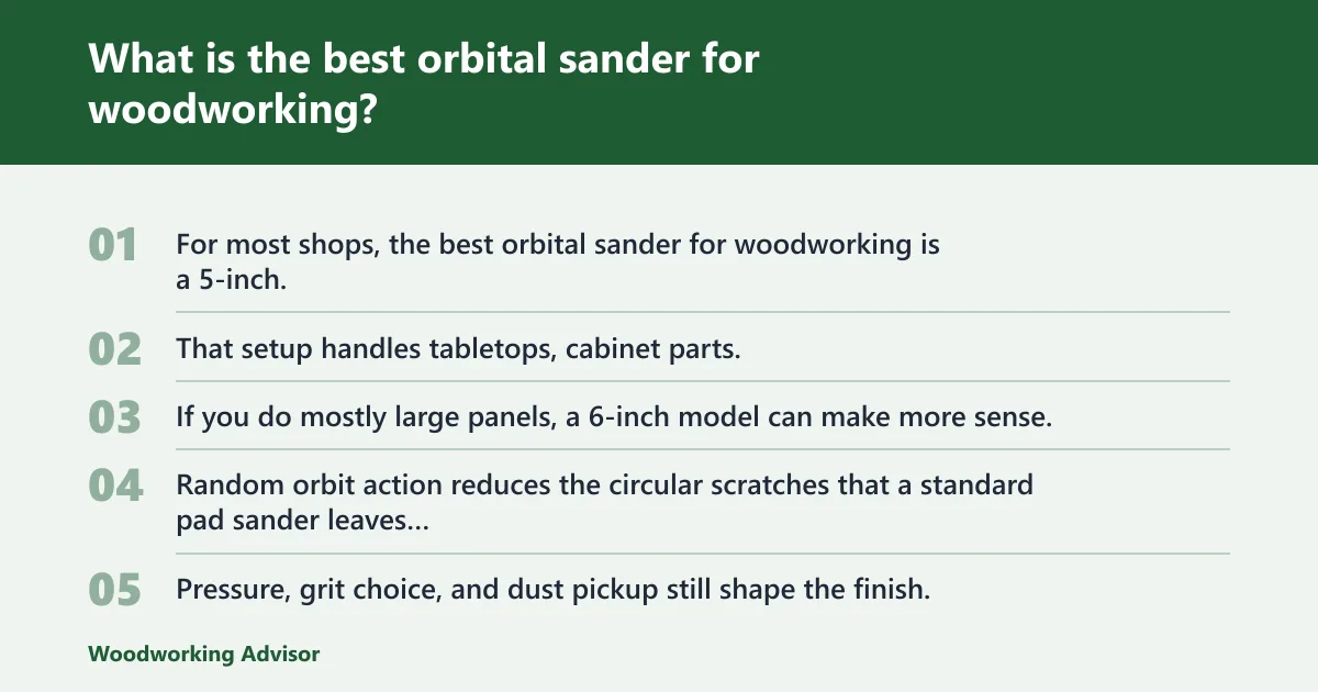 Steps: What is the best orbital sander for woodworking?